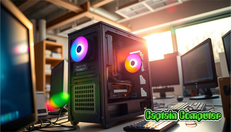 A stylized image (4K resolution) showing a close-up of a refurbished computer's internal components, emphasizing quality and attention to detail.